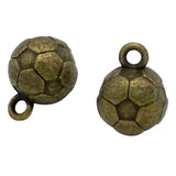30pcs Antique Bronze Soccer Ball Charms 13x10mm Pendant
