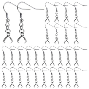30pcs Stainless Steel Earring Hooks for DIY Earrings Jewelry Making