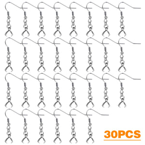 30pcs Stainless Steel Earring Hooks for DIY Earrings Jewelry Making