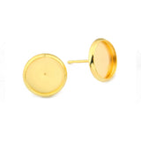 30pcs Stainless Steel Earring Studs Rose 6-20mm DIY Cabochons Blank Base Bezels