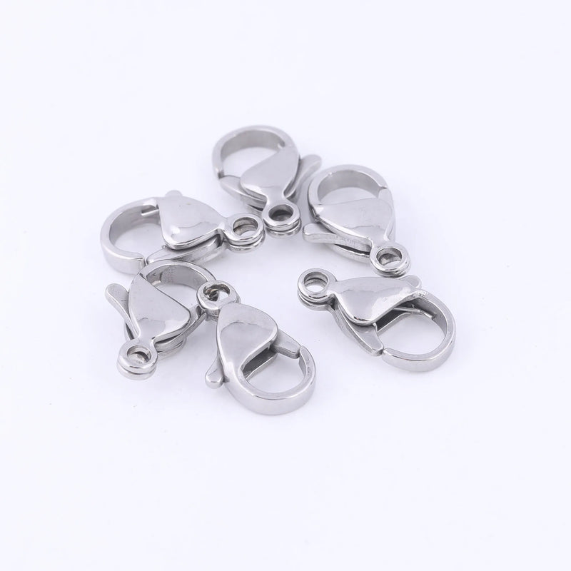 30pcs Stainless Steel Lobster Clasp for DIY Bracelets Necklace Jewelry