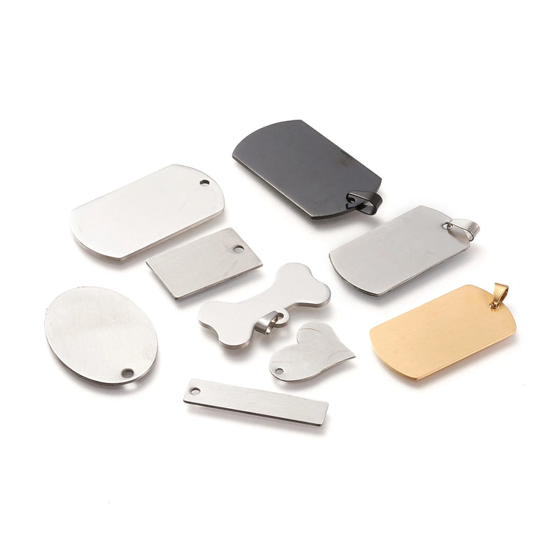 30pcs Stainless Steel Mix-Shaped Pendants DIY Jewelry Charms