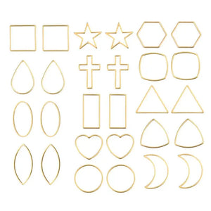 30pcs Stainless Steel Geometric Earrings Circle Pendant for DIY Jewelry
