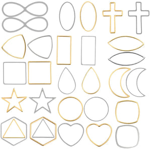 30pcs Stainless Steel Geometric Earrings Circle Pendant for DIY Jewelry