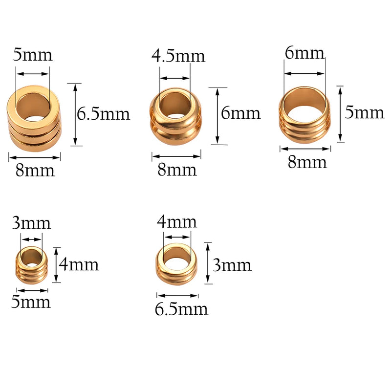 30pcs Stainless Steel Spacer Beads Round Beads for DIY Jewelry Making