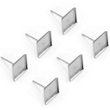 30pcs Stainless Steel Square Earring Studs Blank/Base for DIY Jewelry Making