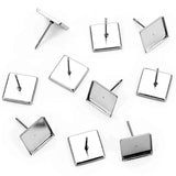 30pcs Stainless Steel Square Earring Studs Blank/Base for DIY Jewelry Making