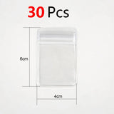 30pcs Strong Zipper Bags Clear Self Sealing 4*6/6*8cm Jewelry Packaging