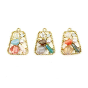 30pcs Colorful Trapezoidal Charms for Earrings Bracelet DIY Jewelry Making