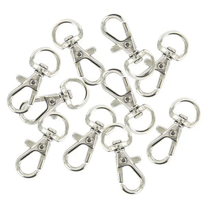 30pcs Swivel Carabiners Keychain Silver Accessories
