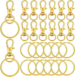 30pcs Swivel Clasps Lobster Claw Clasp with 30pcs Key Rings