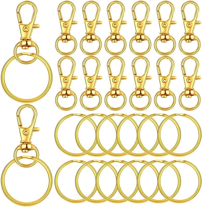 30pcs Swivel Clasps Lobster Claw Clasp with 30pcs Key Rings