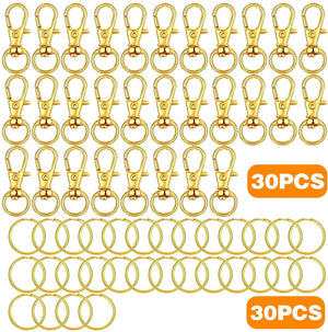 30pcs Swivel Clasps Lobster Claw Clasp with 30pcs Key Rings