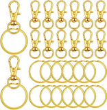30pcs Swivel Clasps Lobster Claw Clasp with 30pcs Key Rings