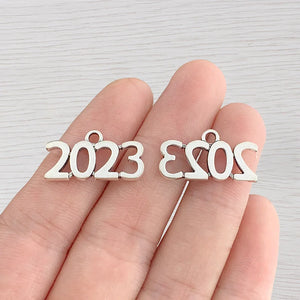 30pcs Tibetan Silver Year Charms Pendants for DIY Jewelry Making