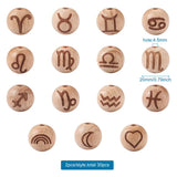 30pcs Constellations Beech Wooden Beads for Bracelet Making