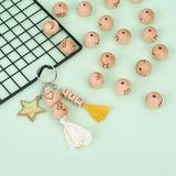 30pcs Constellations Beech Wooden Beads for Bracelet Making