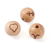 30pcs Constellations Beech Wooden Beads for Bracelet Making