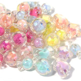 30pcs UV Plating Acrylic Beads Heart Star DIY Bracelet Necklace Hair Tie