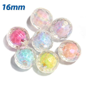30pcs UV Plating Acrylic Beads Heart Star DIY Bracelet Necklace Hair Tie