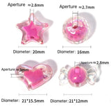 30pcs UV Plating Acrylic Beads Heart Star DIY Bracelet Necklace Hair Tie