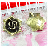 30pcs Antique Bronze Flower Charms Pendant DIY Jewelry Findings