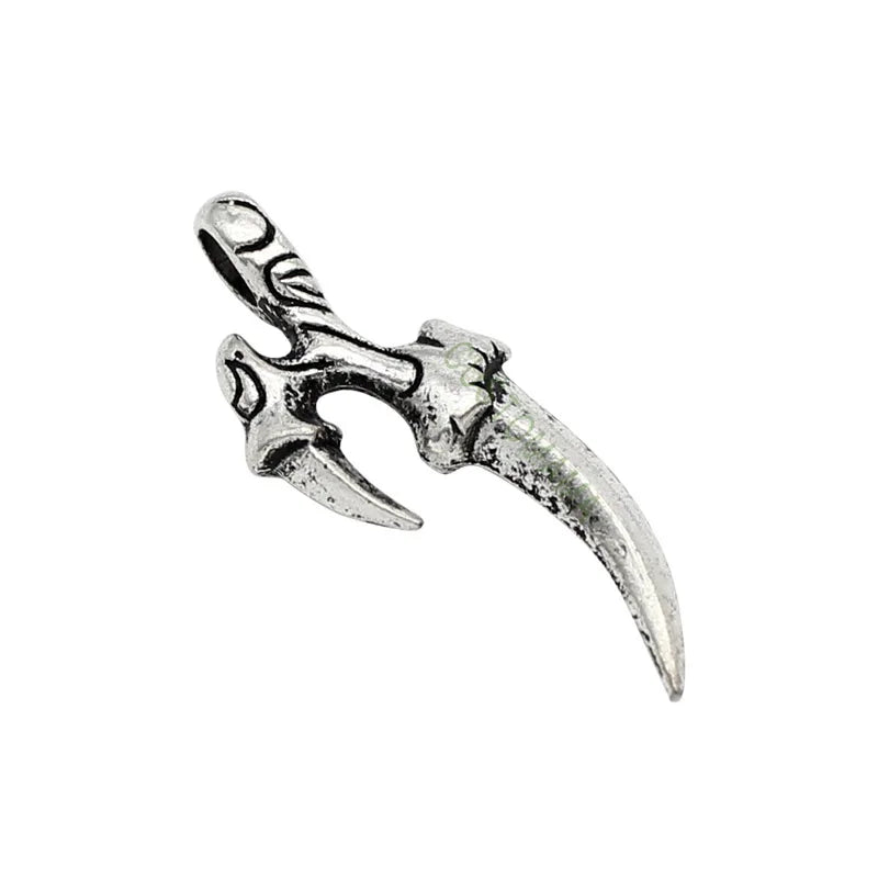 30pcs Tibetan Silver Dagger Charm Pendants 42x19mm