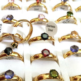 30pcs Women's Wedding Ring 4mm CZ Stainless Steel Zircon Bride Party Jewelry