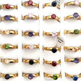 30pcs Women's Wedding Ring 4mm CZ Stainless Steel Zircon Bride Party Jewelry