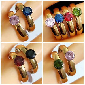 30pcs Women's Wedding Ring 4mm CZ Stainless Steel Zircon Bride Party Jewelry