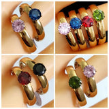 30pcs Women's Wedding Ring 4mm CZ Stainless Steel Zircon Bride Party Jewelry
