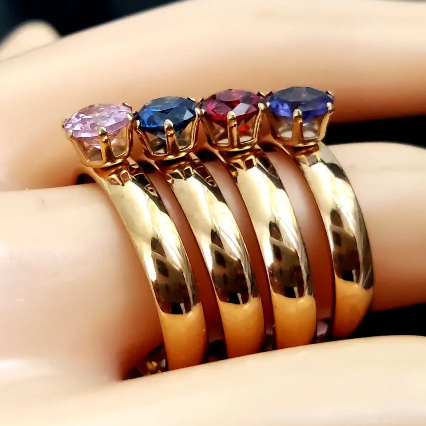 30pcs Women's Wedding Ring 4mm CZ Stainless Steel Zircon Bride Party Jewelry