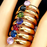 30pcs Women's Wedding Ring 4mm CZ Stainless Steel Zircon Bride Party Jewelry