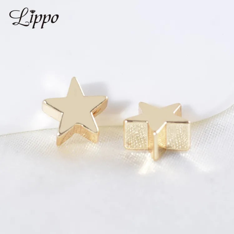 30pcs Plated Star Beads 6mm 8mm Jewelry Accessories