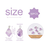 30pcs Amethysts Irregular Shape Pendants for Jewelry Making