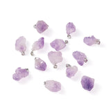 30pcs Amethysts Irregular Shape Pendants for Jewelry Making