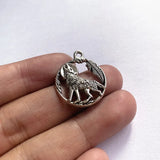 30pcs Wolf Feather Charms Tibetan Silver Pendant Necklace Findings