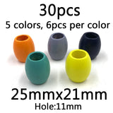 30pcs Round Wooden Beads for DIY Bracelet 25x21mm