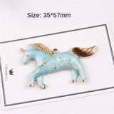 30pcs Running Horse Enamel Charms DIY Necklaces Bracelets Jewelry 35*58mm