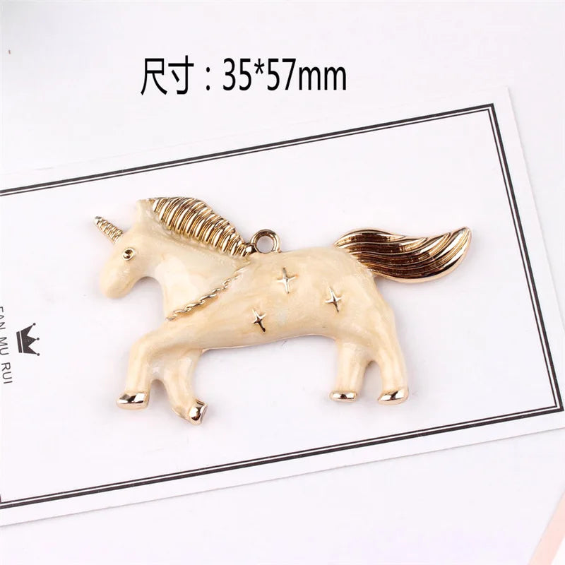 30pcs Running Horse Enamel Charms DIY Necklaces Bracelets Jewelry 35*58mm