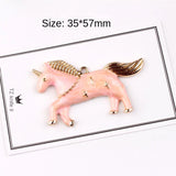 30pcs Running Horse Enamel Charms DIY Necklaces Bracelets Jewelry 35*58mm