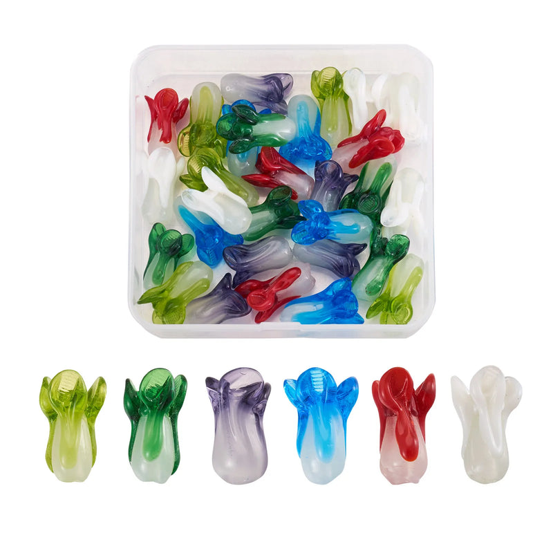 30pcs Chinese Cabbage Beads 6 Colors for DIY Bracelet Crafts Jewelry