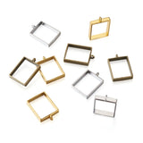 30pcs/box Hollow Frame Rectangle Charms DIY Epoxy Resin Jewelry Making