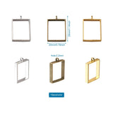 30pcs/box Hollow Frame Rectangle Charms DIY Epoxy Resin Jewelry Making