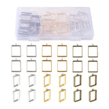 30pcs/box Hollow Frame Rectangle Charms DIY Epoxy Resin Jewelry Making