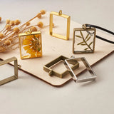 30pcs/box Hollow Frame Rectangle Charms DIY Epoxy Resin Jewelry Making