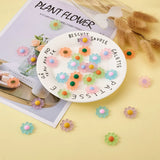 30pcs Daisy Flowers Resin Frosted Cabochons DIY Earrings Bobby Pin Accessories