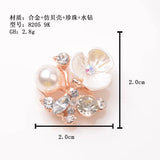 30pcs Alloy Rhinestone Leaf Flower Charm Pendant for Wedding Jewelry Making