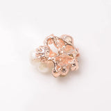 30pcs Alloy Rhinestone Leaf Flower Charm Pendant for Wedding Jewelry Making