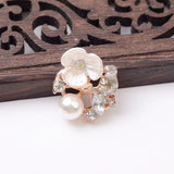 30pcs Alloy Rhinestone Leaf Flower Charm Pendant for Wedding Jewelry Making
